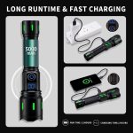 A800 20W Spotlight 2000LM USB wiederaufladbare LED-Taschenlampe, A800 – Bild 4