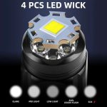 W5183 4 LEDs Highlight Mini wiederaufladbare Taschenlampe, W5183 – Bild 5