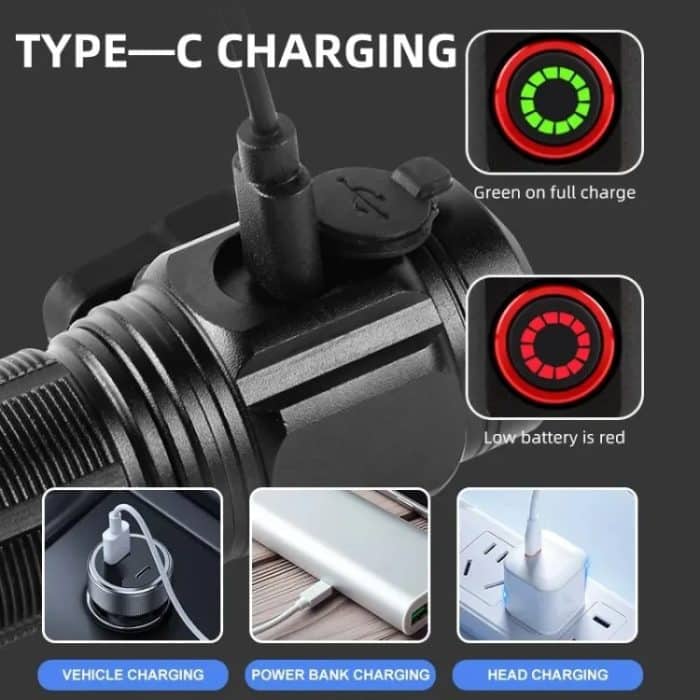 W5183 4 LEDs Highlight Mini wiederaufladbare Taschenlampe, W5183 – Bild 8