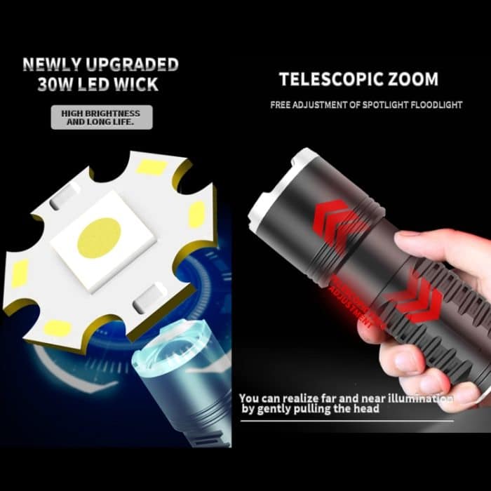 S2302 30W 1600LM Hochleistungs-Teleskop-Zoom-Taschenlampe, S2302 – Bild 10