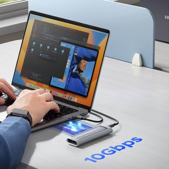 ORICO AXM2S-G2 10 Gbit/s M.2 NVMe SSD-Gehäuse mit 2-in-1 Typ-C + USB-A-Datenkabel – Bild 6