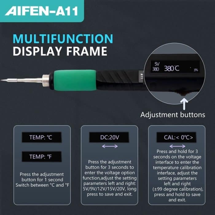 Aifen A11 Tragbare USB-Ladelötstation mit C210-Griff, US Plug, EU Plug, UK Plug – Bild 11