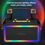 M3201 Tragbarer bunter Bluetooth-Lautsprecher für Zuhause, Retro-Karaoke-Dual-Mic-Lautsprecher – Bild 2