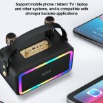 M3201 Tragbarer bunter Bluetooth-Lautsprecher für Zuhause, Retro-Karaoke-Dual-Mic-Lautsprecher – Bild 4