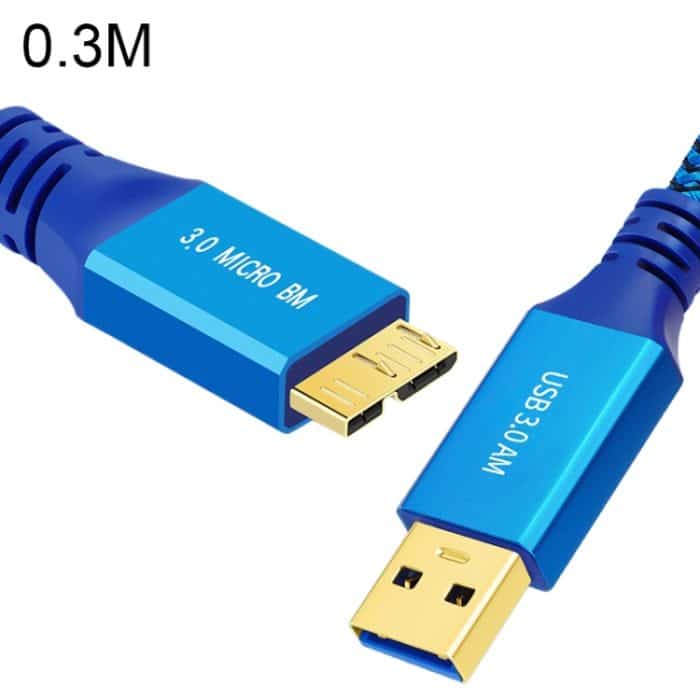 EDA006542701A.jpg Geflochtenes Kabel, USB 3.0-Stecker auf Micro USB 3.0-Stecker, 0.3m, 0.6m, 1m – Bild 1