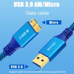 Geflochtenes Kabel, USB 3.0-Stecker auf Micro USB 3.0-Stecker, 0.3m, 0.6m, 1m – Bild 5