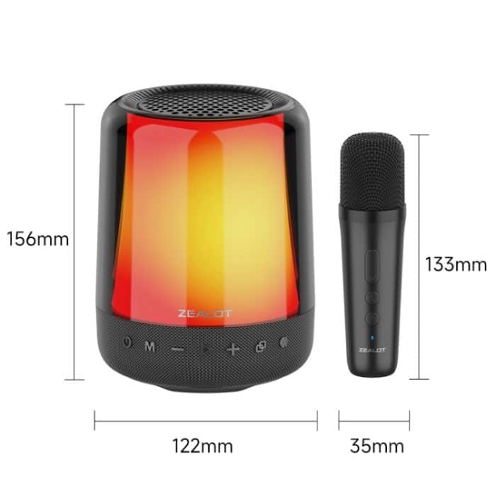 Zealot S66M RGB Rhythmisches Licht – Kabelloser Karaoke-Lautsprecher, Single Mic, Dual Mic – Bild 9
