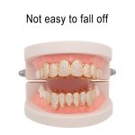 Mit Zirkon eingelegte Hip-Hop-Zahnspangen, acht mit Bohrer eingelegte Zähne, Ober- und Unterprothesen-Set, COS-Requisiten – Bild 6