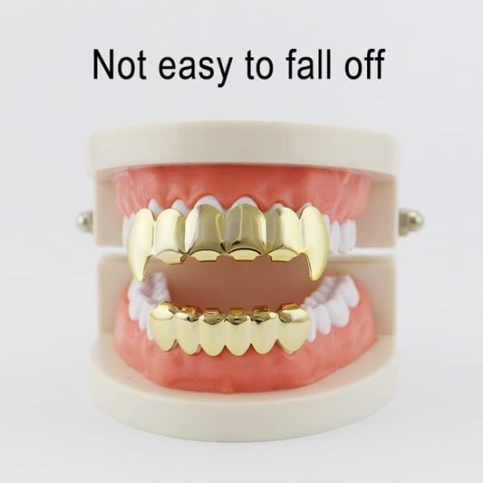 Echtgold-Galvanik-Halloween-Dekoration, Zahnersatz und Stoßzahnanzug, COS-Requisiten – Bild 6