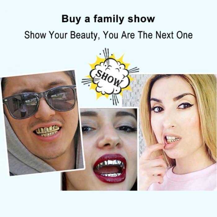 Echtgold-Galvanik-Halloween-Dekoration, Zahnersatz und Stoßzahnanzug, COS-Requisiten – Bild 8