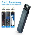 Externes M.2 NDFF&NVMe 2-in-1-Festplattengehäuse aus Aluminiumlegierung, NDFF&NVMe – Bild 3