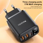 Yesido YC67 17W USB / Typ-C + Dual USB Digital Display Ladegerät, YC67 – Bild 2