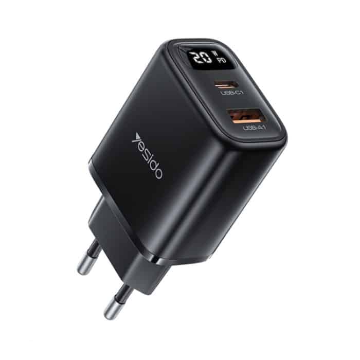 Yesido YC68 20W USB-C / Typ-C + USB-Digitalanzeige-Ladegerät, EU Plug – Bild 1