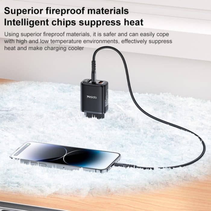 Yesido YC68 20W USB-C / Typ-C + USB-Digitalanzeige-Ladegerät, EU Plug – Bild 5
