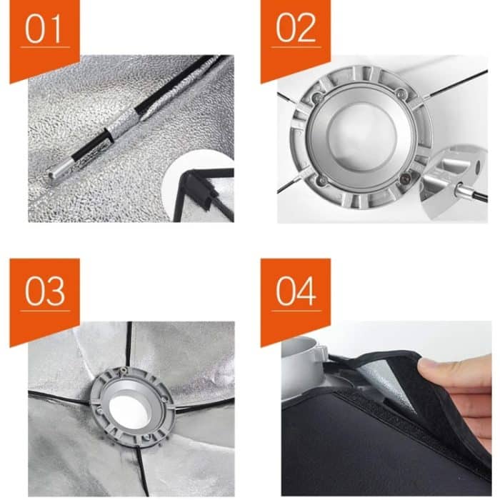 Godox Octagon Softbox Blitz Speedlite Studio Fotolicht Softbox mit Bowens Halterung, 95cm, 120cm, 140cm – Bild 6