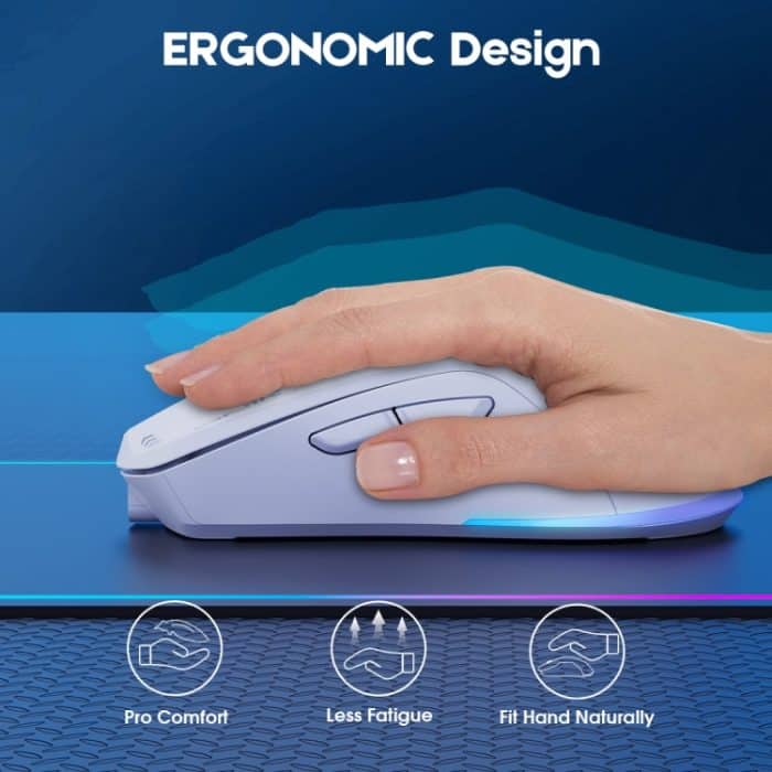 ONIKUMA CW917 RGB 4800DPI Dual Mode Kabelgebundene + 2,4GHz Kabellose Maus, CW917 (Black), CW917 (White) – Bild 3