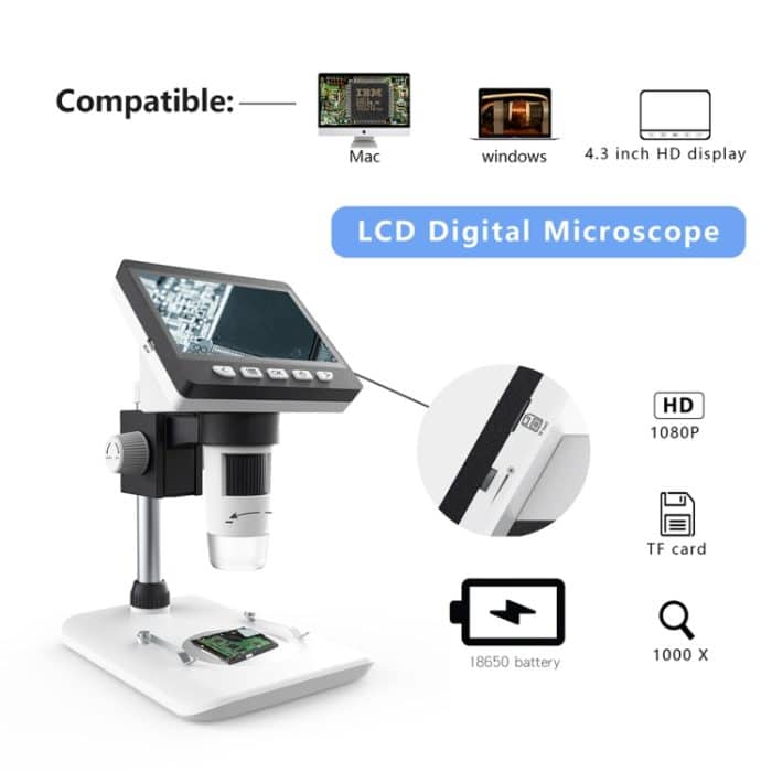 inskam307 0-40mm 1080P 4,3 Zoll LCD-Bildschirm Handy-Reparaturindustrie HD Electron Didital Microscope – Bild 6