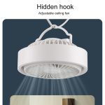 N601 180 Grad drehbarer Type-C-Desktop-Lüfter mit LED-Ambientelicht – Bild 5