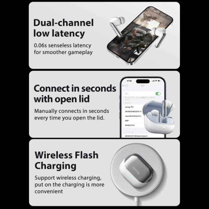 Sanag T51S TWS ANC Rauschunterdrückung Drahtloser Bluetooth-Kopfhörer – Bild 10