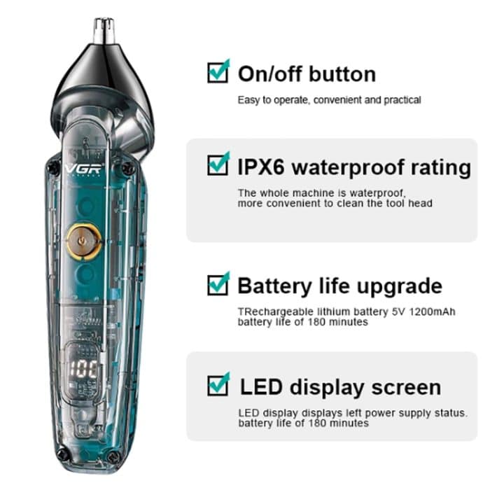 VGR V-949 5W USB LED Digitalanzeige Multifunktionaler Haarschneider – Bild 3