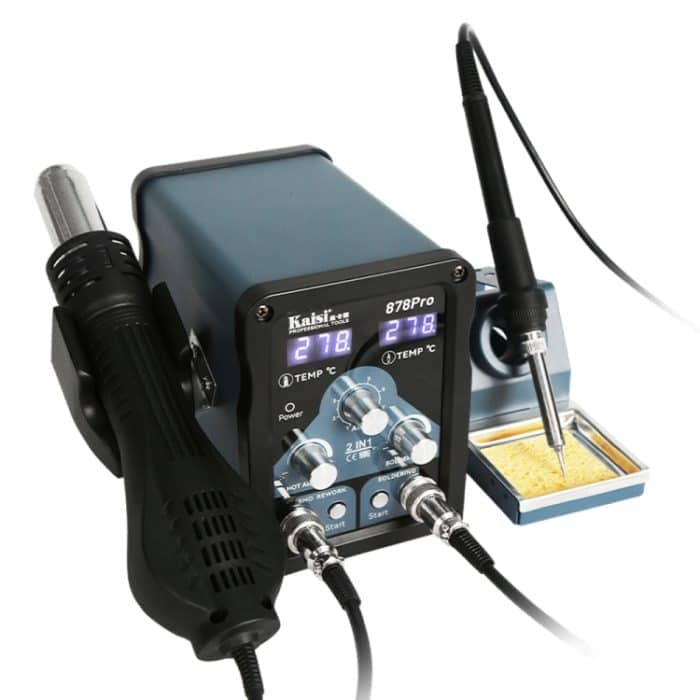 EDA006897401.jpg Kaisi 878Pro 2 in 1 Smart Sleep Bleifreie Digitalanzeige Heißluftpistole Lötkolbenstation, US Plug, EU Plug – Bild 1