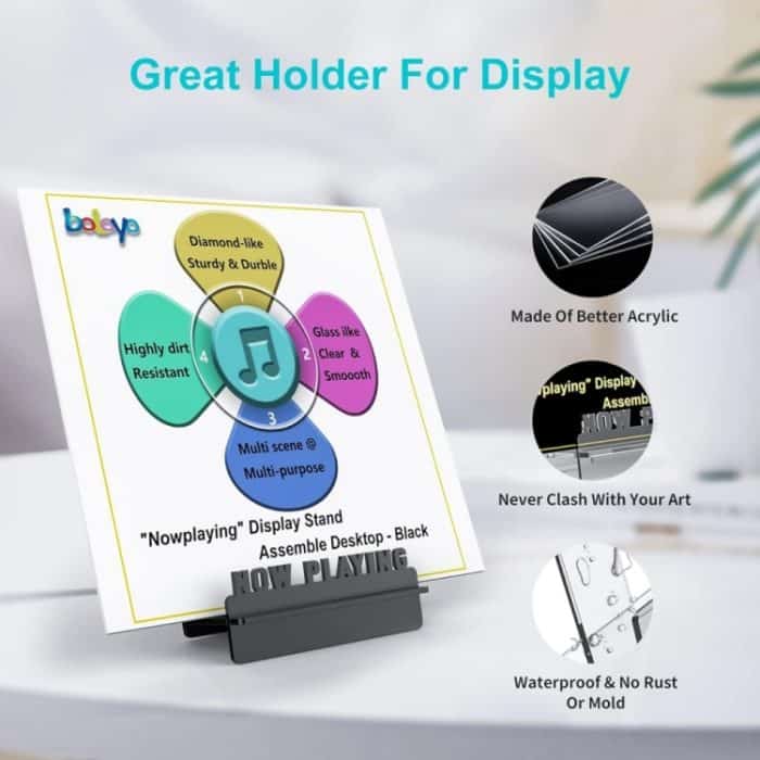 Aufbewahrungsständer für Schallplattenbücher aus Acryl, Black, Transparent – Bild 4
