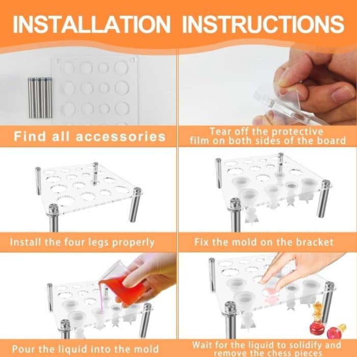 Quadratischer Schachformständer ohne Silikonform, YX125 – Bild 4