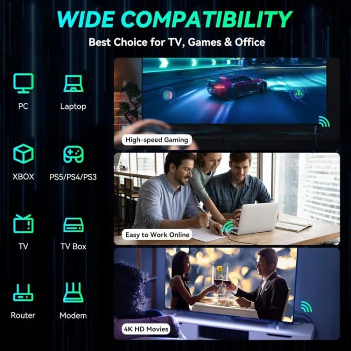 CAT8e Reines Kupfer Computer Switch Router Ethernet Netzwerk LAN Kabel, 1m, 2m, 3m, 5m, 8m, 10m, 15m, 20m, 30m – Bild 7