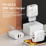 LDNIO Q229 QC3.0 / PD20W USB + Typ-C-Schnellladegerät mit 1 m Typ-C-auf-8-Pin-Kabel, EU Plug, UK Plug, US Plug – Bild 2