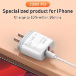 LDNIO Q229 QC3.0 / PD20W USB + Typ-C-Schnellladegerät mit 1 m Typ-C-auf-8-Pin-Kabel, EU Plug, UK Plug, US Plug – Bild 4
