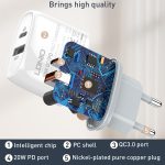 LDNIO Q229 QC3.0 / PD20W USB + Typ-C-Schnellladegerät mit 1 m Typ-C-auf-8-Pin-Kabel, EU Plug, UK Plug, US Plug – Bild 6