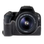 Halbschalen-Basis für Kameras aus PU-Leder mit Büffelstruktur, For Canon EOS 200D II / 200D