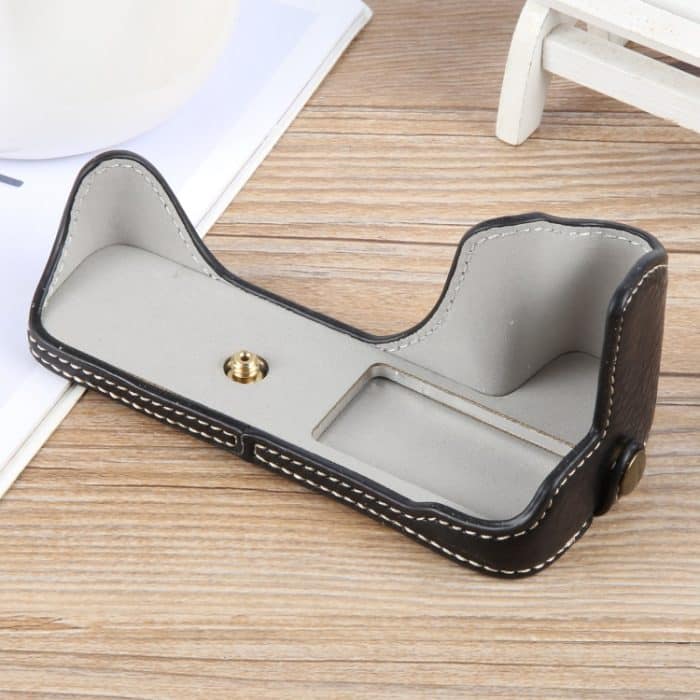 Halbschalen-Basis für Kameras aus PU-Leder mit Büffelstruktur, For Canon EOS 200D II / 200D – Bild 3