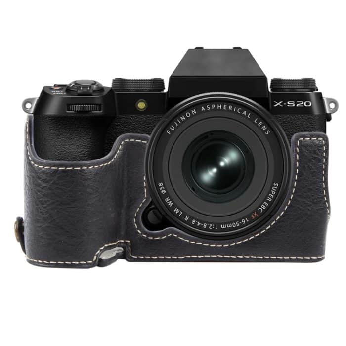 Halbschalen-Basis für Kameras aus PU-Leder mit Büffelstruktur, For FUJIFILM X-S20, For FUJIFILM X-T1 – Bild 1