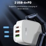 LDNIO Q334 32 W Typ-C + Dual-USB-Port-Ladegerät mit USB-C/Typ-C-Datenkabel, EU Plug, UK Plug, US Plug – Bild 5