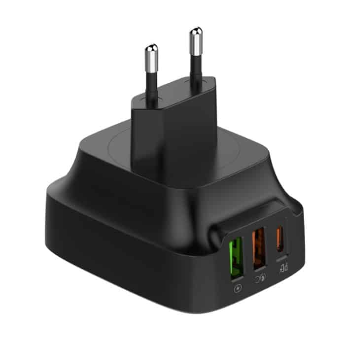 LDNIO Q334 32 W Typ-C + Dual-USB-Port-Ladegerät mit USB-C/Typ-C auf 8-Pin-Datenkabel, EU Plug, UK Plug, US Plug – Bild 18