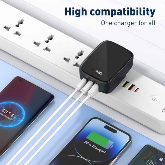 LDNIO Q334 32 W Typ-C + Dual-USB-Port-Ladegerät mit USB-C/Typ-C auf 8-Pin-Datenkabel, EU Plug, UK Plug, US Plug – Bild 11