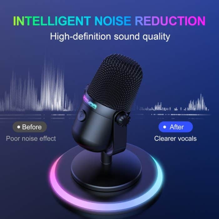 ONIKUMA M830 USB-Desktop-Kondensatormikrofon mit buntem RGB – Bild 6