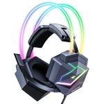 ONIKUMA X20 RGB Farbenfroher, kabelgebundener Gaming-Kopfhörer mit Kopfhalterung, Länge: 1,8 m
