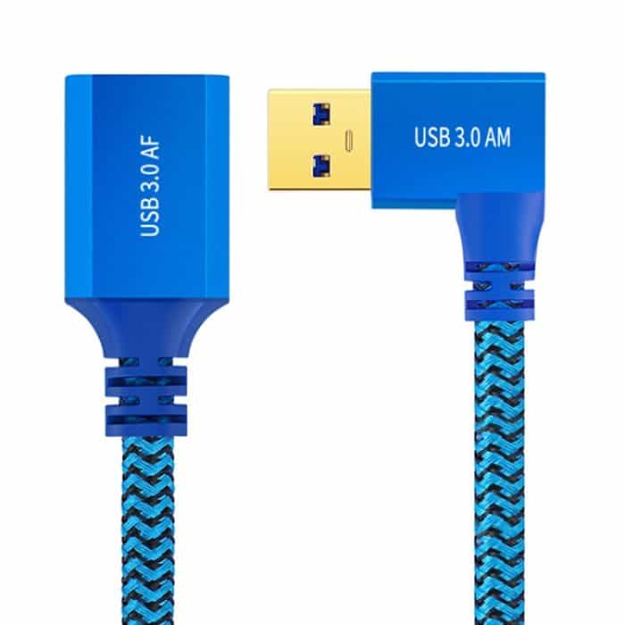 Seitliches Verlängerungskabel mit Winkelstecker, USB 3.0-Buchse auf USB 3.0-Stecker für USB-Festplattenmaus/-Tastatur/-Drucker, 1m – Bild 1