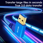 Seitliches Verlängerungskabel mit Winkelstecker, USB 3.0-Buchse auf USB 3.0-Stecker für USB-Festplattenmaus/-Tastatur/-Drucker, 1m – Bild 2