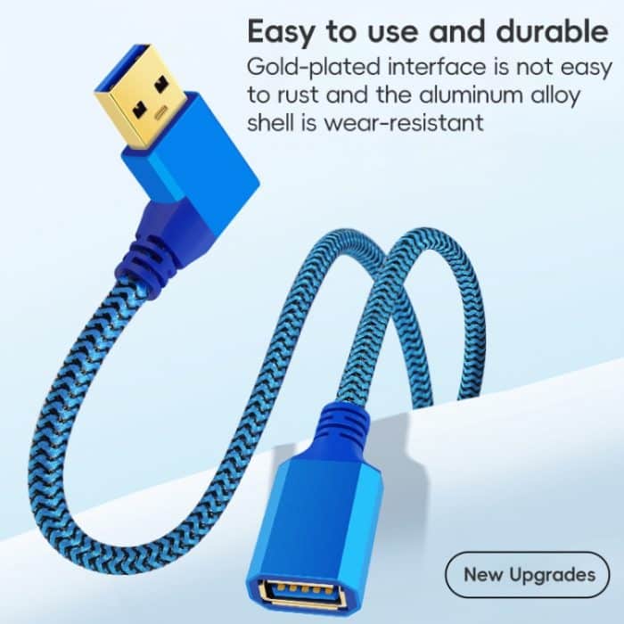 Seitliches Verlängerungskabel mit Winkelstecker, USB 3.0-Buchse auf USB 3.0-Stecker für USB-Festplattenmaus/-Tastatur/-Drucker, 1m – Bild 4