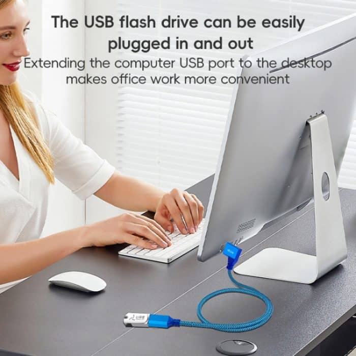 Seitliches Verlängerungskabel mit Winkelstecker, USB 3.0-Buchse auf USB 3.0-Stecker für USB-Festplattenmaus/-Tastatur/-Drucker, 1m – Bild 5