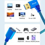 Seitliches Verlängerungskabel mit Winkelstecker, USB 3.0-Buchse auf USB 3.0-Stecker für USB-Festplattenmaus/-Tastatur/-Drucker, 1m – Bild 7