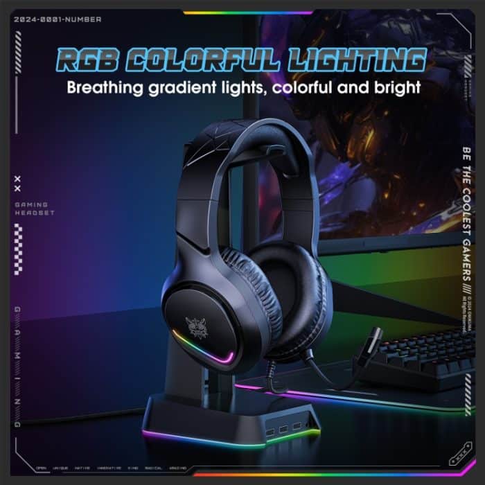 ONIKUMA X31 USB/3,5 mm kabelgebundenes RGB-Licht-Gaming-Headset mit Mikrofon, Kabellänge: 2,2 m, X31 – Bild 6