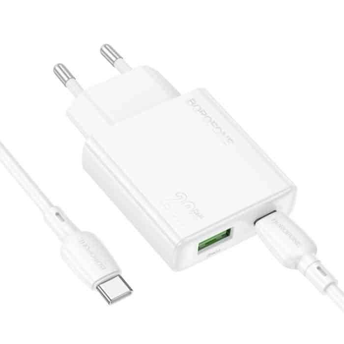 hoco BN24 PD 20 W USB, Typ-C Ladegerät mit 1 m Typ-C auf Typ-C Kabelsatz, EU Plug – Bild 2