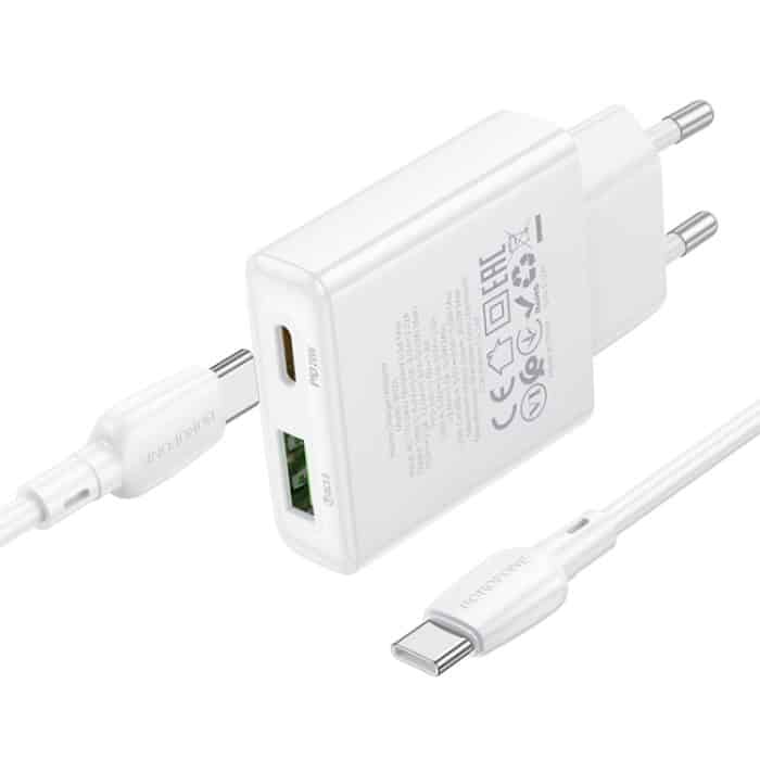 hoco BN24 PD 20 W USB, Typ-C Ladegerät mit 1 m Typ-C auf Typ-C Kabelsatz, EU Plug – Bild 3
