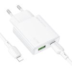 hoco BN24 PD 20 W USB, Typ-C Ladegerät mit 1 m Typ-C auf 8-Pin Kabelsatz, EU Plug – Bild 2
