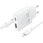 hoco BN24 PD 20 W USB, Typ-C Ladegerät mit 1 m Typ-C auf 8-Pin Kabelsatz, EU Plug – Bild 3