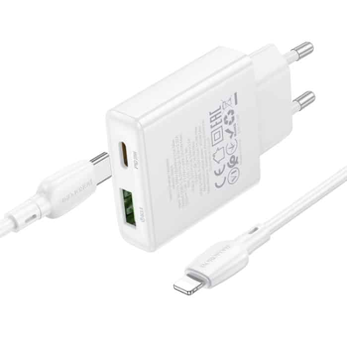 hoco BN24 PD 20 W USB, Typ-C Ladegerät mit 1 m Typ-C auf 8-Pin Kabelsatz, EU Plug – Bild 3
